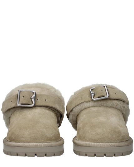 Burberry Green Leather Slippers