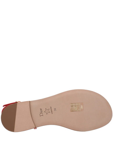 Christian Dior Pink Leather Flip-Flop Sandals