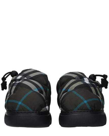 Burberry Green Fabric Slip-On Loafers