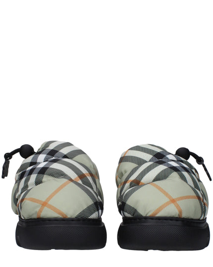 Burberry Green Fabric Slip-On Loafers