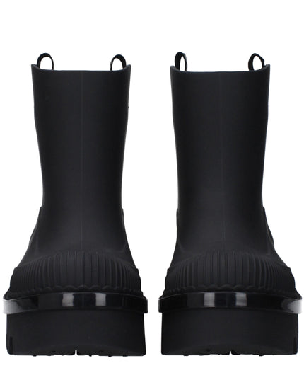 Chloé Black Cotton Ankle Boots