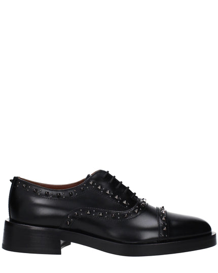 Valentino Garavani Black Leather Oxfords And Derbies
