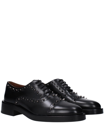 Valentino Garavani Black Leather Oxfords And Derbies