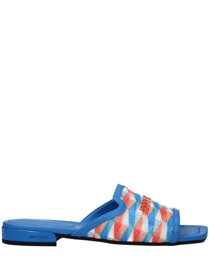 Jimmy Choo Light Blue Fabric Slippers