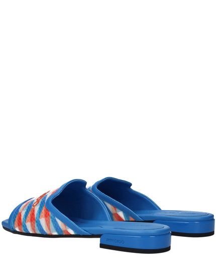 Jimmy Choo Light Blue Fabric Slippers