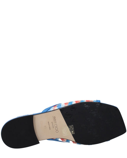 Jimmy Choo Light Blue Fabric Slippers