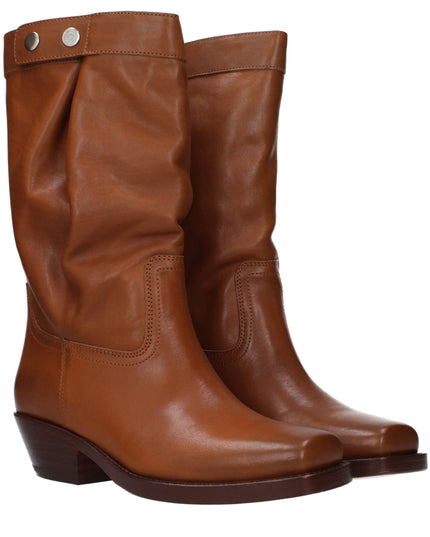 Isabel Marant Brown Leather Ankle Boots