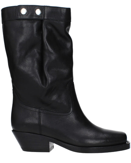 Isabel Marant Black Leather Ankle Boots