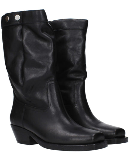 Isabel Marant Black Leather Ankle Boots