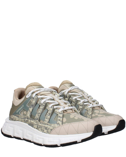 Versace Green Fabric Low Top Sneakers