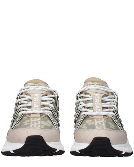 Versace Green Fabric Low Top Sneakers