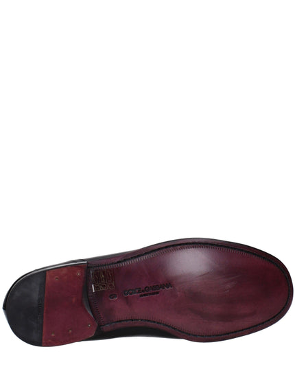 Dolce & Gabbana Black Leather Slip-On Loafers