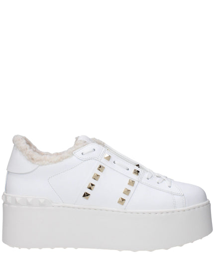 Valentino Garavani White Leather Platform Sneakers