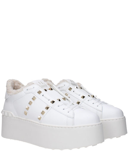 Valentino Garavani White Leather Platform Sneakers