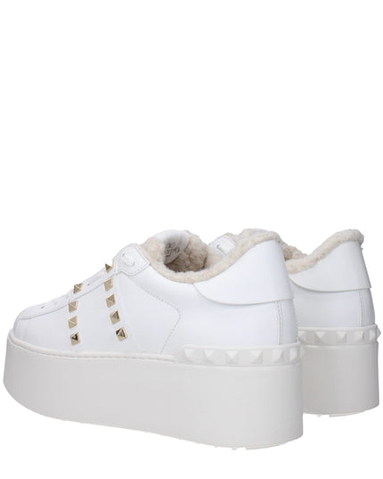 Valentino Garavani White Leather Platform Sneakers