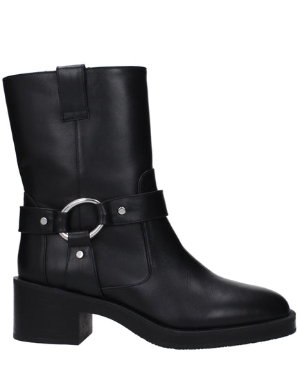 Stuart Weitzman Black Leather Ankle Boots