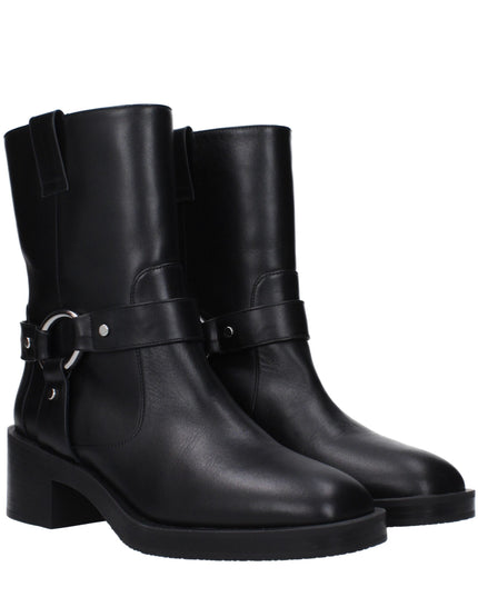 Stuart Weitzman Black Leather Ankle Boots