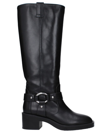 Stuart Weitzman Black Leather High Heel Boots