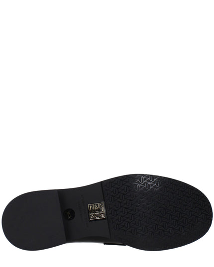 Stuart Weitzman Black Leather Slip-On Loafers