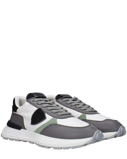 Philippe Model White Fabric Athletic Sneakers