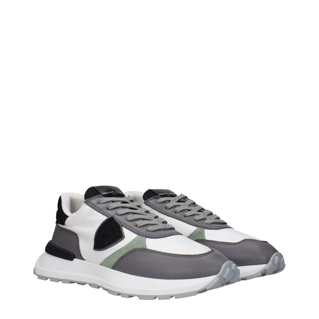 Philippe Model White Fabric Athletic Sneakers