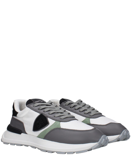 Philippe Model White Fabric Low Top Sneakers