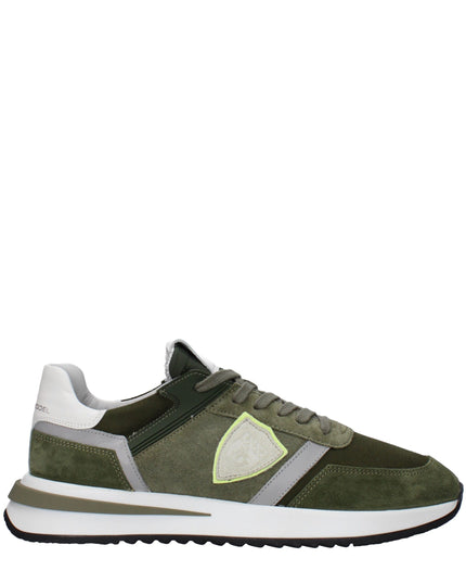 Philippe Model Green Leather Athletic Sneakers
