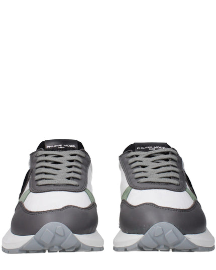 Philippe Model White Fabric Athletic Sneakers