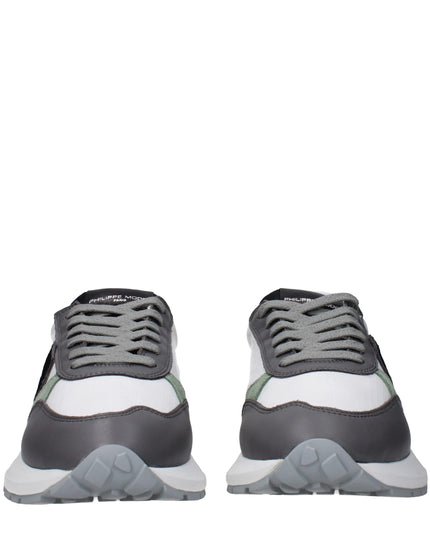 Philippe Model White Fabric Low Top Sneakers