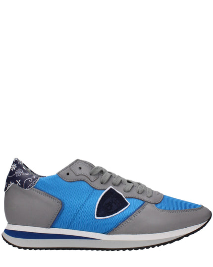 Philippe Model Blue Fabric Low Top Sneakers