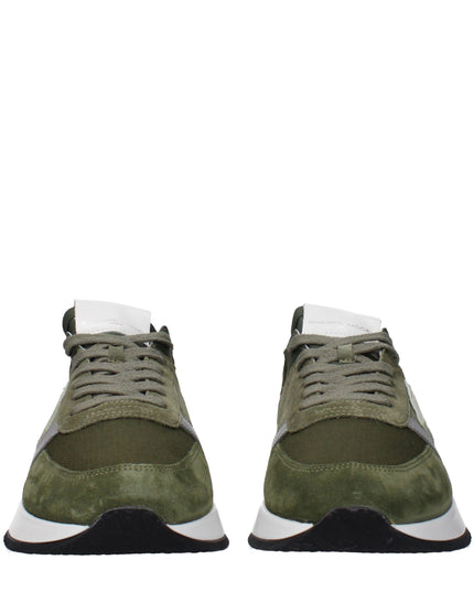 Philippe Model Green Leather Athletic Sneakers