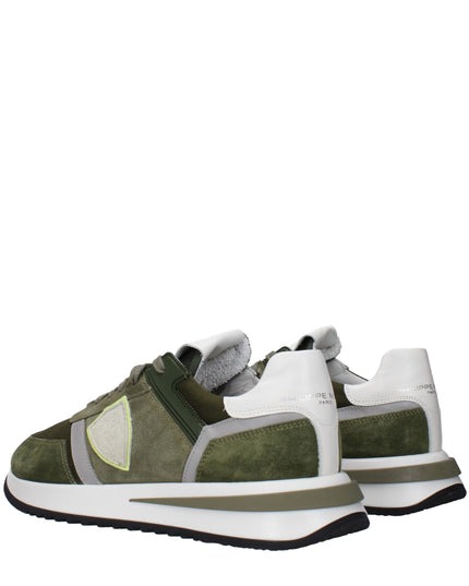 Philippe Model Green Leather Athletic Sneakers