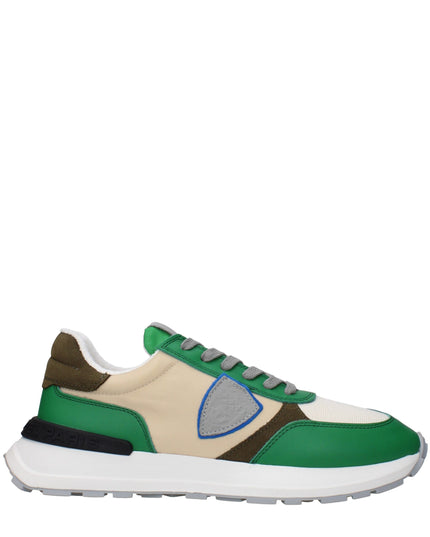 Philippe Model Green Fabric Athletic Sneakers