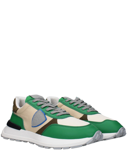 Philippe Model Green Fabric Athletic Sneakers