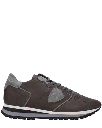 Philippe Model Gray Leather Sneakers