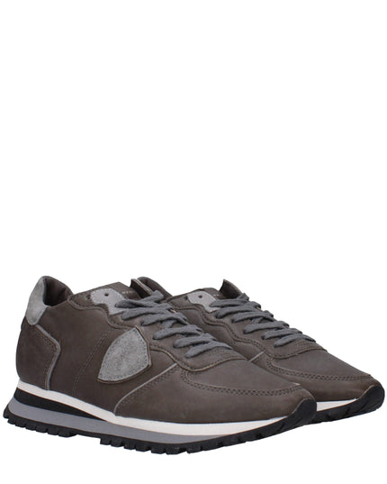 Philippe Model Gray Leather Sneakers