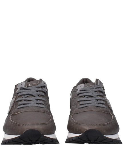 Philippe Model Gray Leather Sneakers