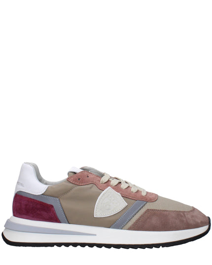 Philippe Model Beige Fabric Low Top Sneakers