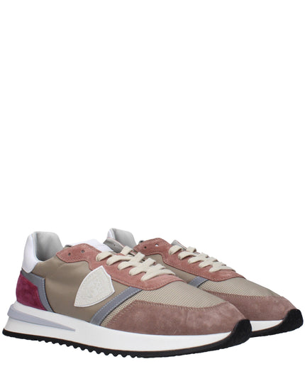 Philippe Model Beige Fabric Low Top Sneakers