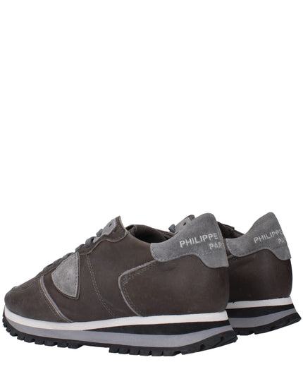 Philippe Model Gray Leather Sneakers