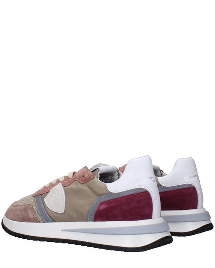 Philippe Model Beige Fabric Low Top Sneakers