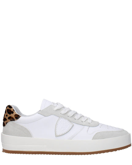 Philippe Model White Leather Low Top Sneakers