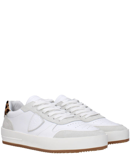 Philippe Model White Leather Low Top Sneakers