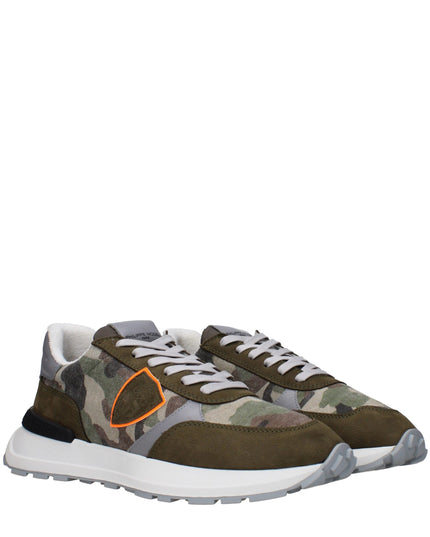 Philippe Model Green Fabric Athletic Sneakers