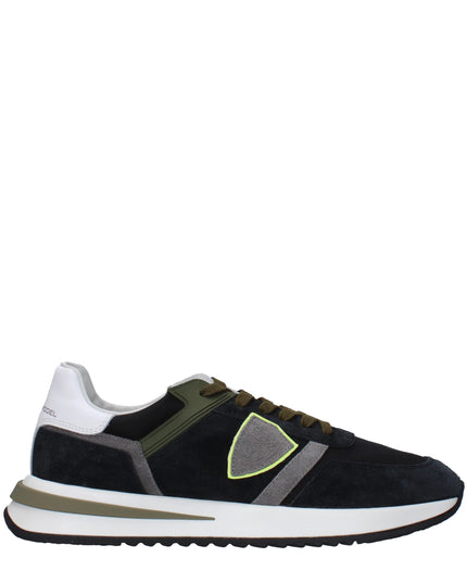 Philippe Model Blue Leather Athletic Sneakers