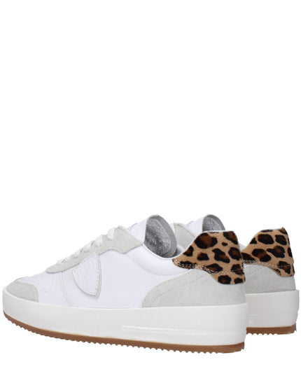 Philippe Model White Leather Low Top Sneakers