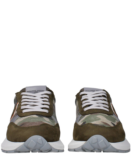 Philippe Model Green Fabric Athletic Sneakers