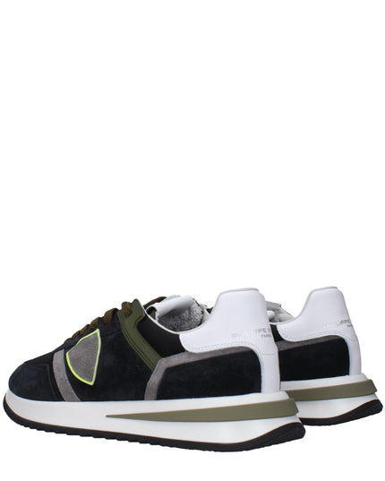 Philippe Model Blue Leather Athletic Sneakers