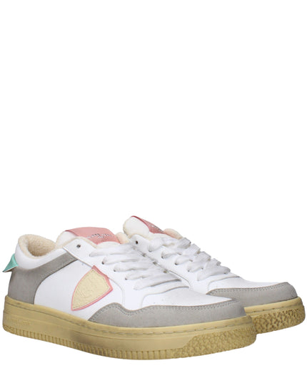 Philippe Model White Leather Low Top Sneakers