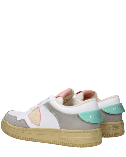 Philippe Model White Leather Low Top Sneakers
